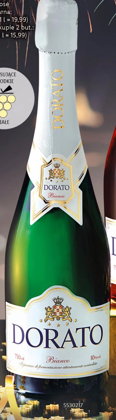 Dorato Bianco Wino białe słodkie musujące polskie 1,5 l