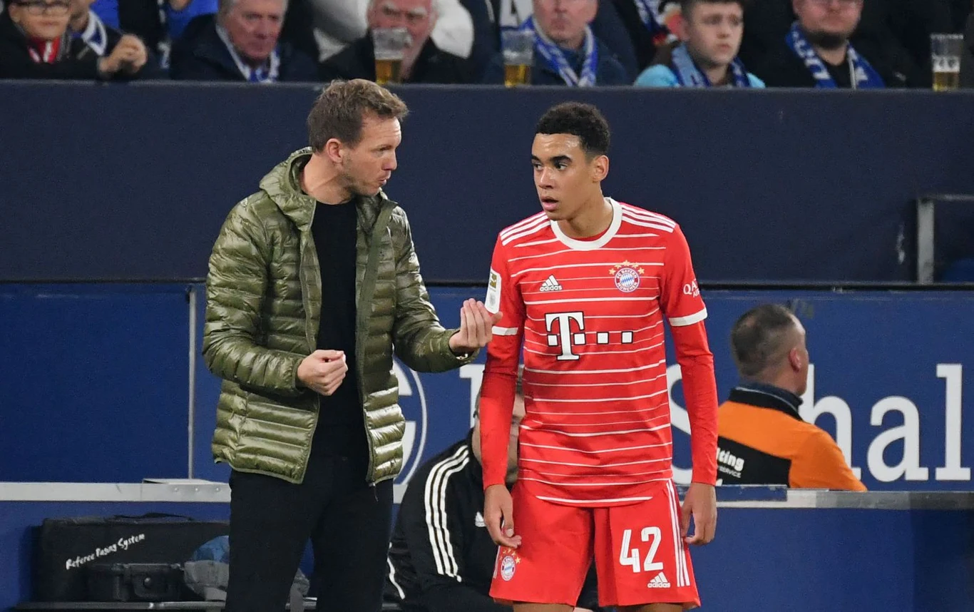 Julian Nagelsmann i Jamal Musiala Julian Nagelsmann i Jamal Musiala