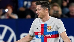 Kapitan reprezentacji Polski Robert Lewandowski w barwach FC Barcelona