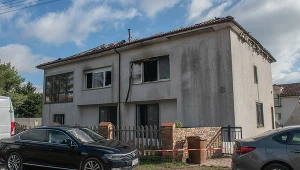 Zgliszcza domu w Zalasewie k. Poznania.