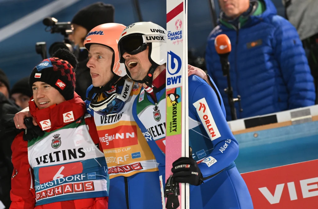 Kamil Stoch, Dawid Kubacki i Piotr Żyła Kamil Stoch, Dawid Kubacki i Piotr Żyła