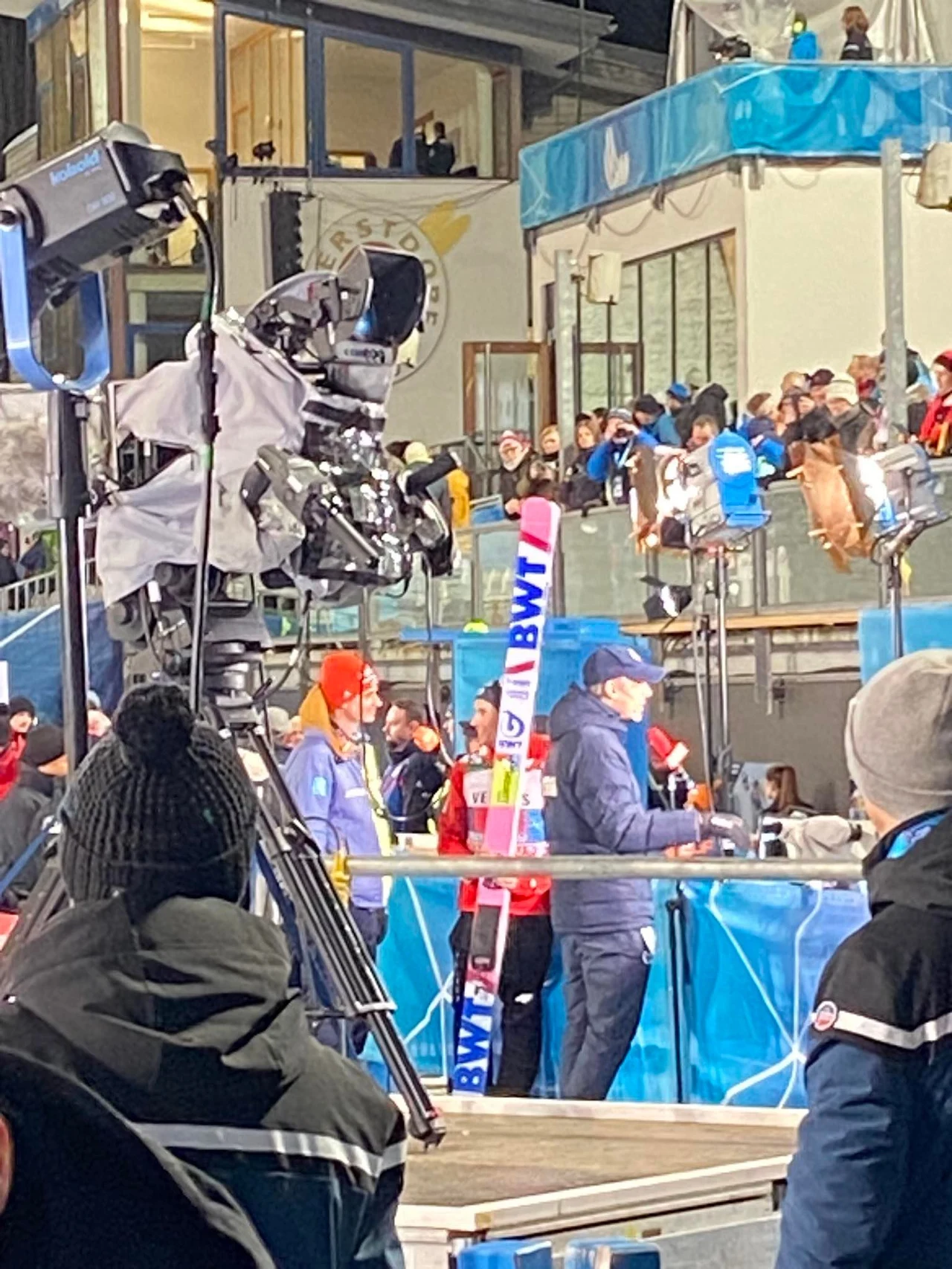 Stefan Horngacher i Piotr Żyła po konkursie w Oberstdorfie Stefan Horngacher i Piotr Żyła po konkursie w Oberstdorfie