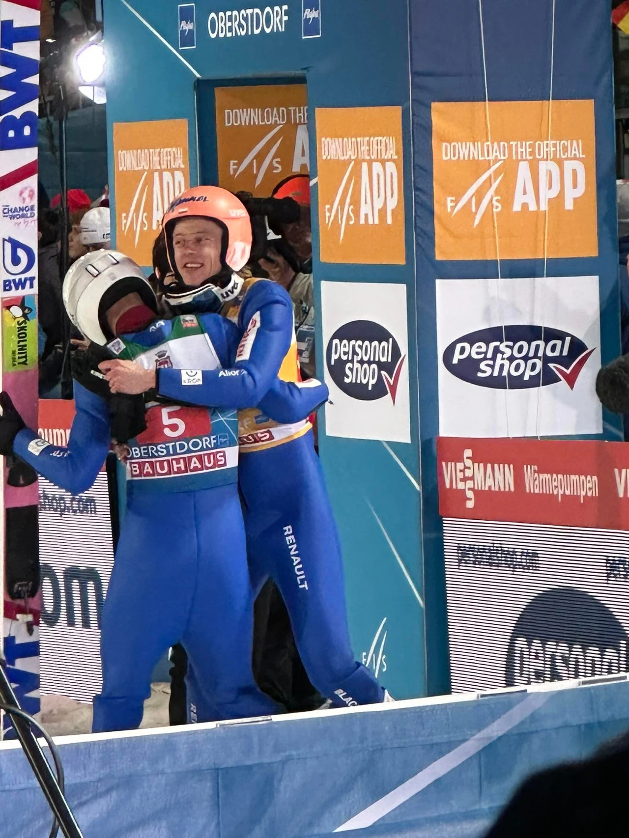 Piotr Żyła i Dawid Kubacki, konkurs TCS w Oberstdorfie Piotr Żyła i Dawid Kubacki, konkurs TCS w Oberstdorfie