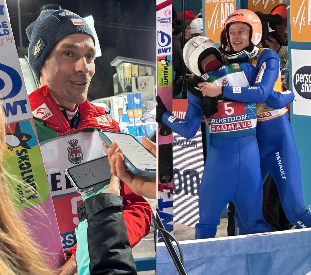 Wybuch entuzjazmu Piotra Żyły. Dawid Kubacki: "Ja aż się bałem" Wybuch entuzjazmu Piotra Żyły. Dawid Kubacki: "Ja aż się bałem"