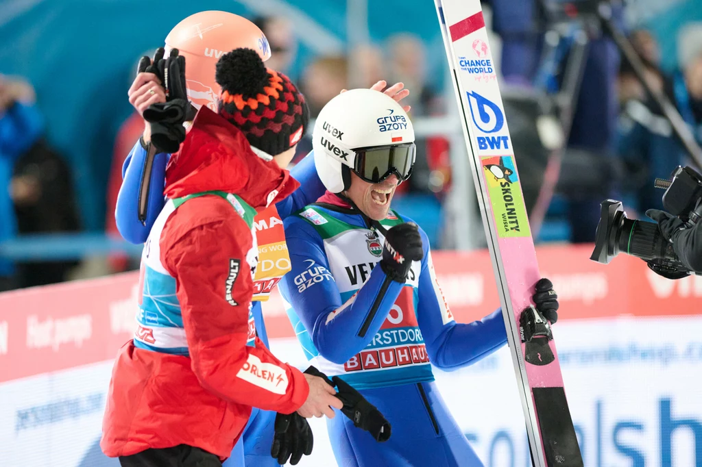 Dawid Kubacki, Kamil Stoch i Piotr Żyła Dawid Kubacki, Kamil Stoch i Piotr Żyła