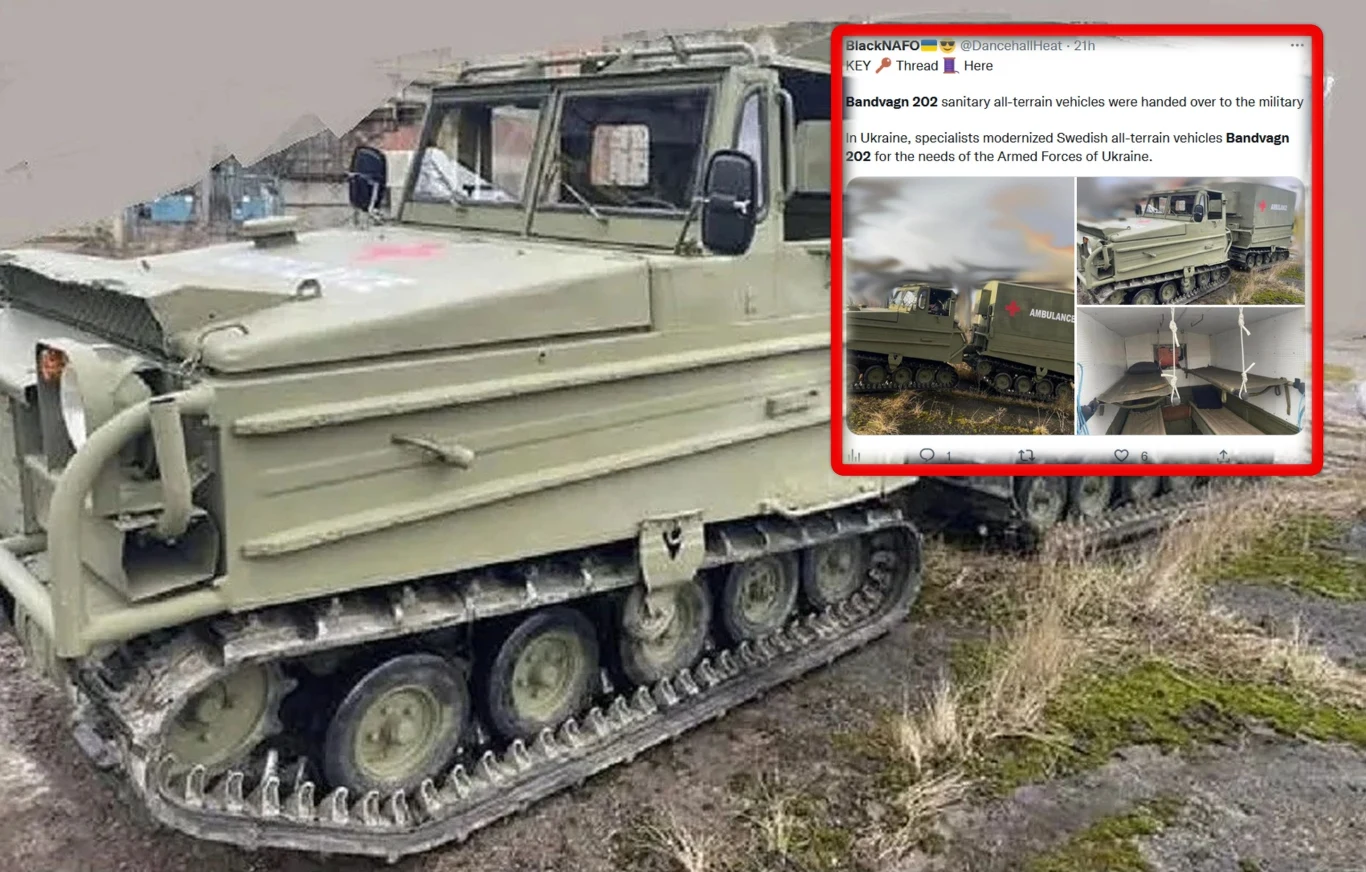 Bandvagn 202 - szwedzki "zabytek" od Volvo ratuje żołnierzy w Ukrainie Bandvagn 202 - szwedzki "zabytek" od Volvo ratuje żołnierzy w Ukrainie