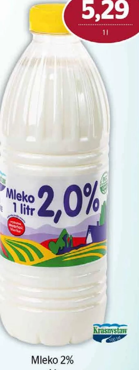 Krasnystaw Twoje zdrowie Mleko 2,0% 1 l