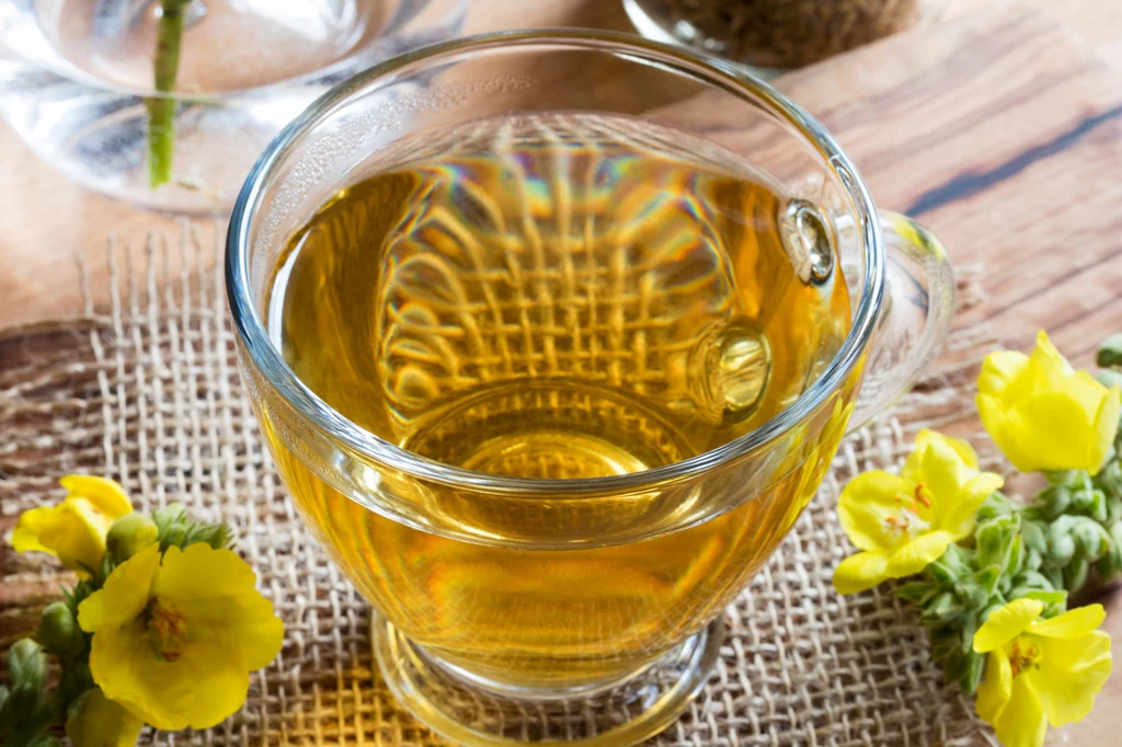 Herbata z dziewanny ma działanie wykrztuśne i łagodzące ból gardła