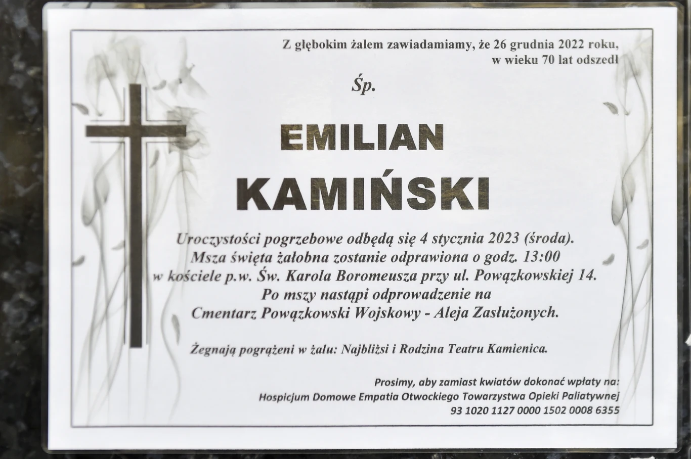 Pogrzeb Emiliana Kamińskiego Pogrzeb Emiliana Kamińskiego
