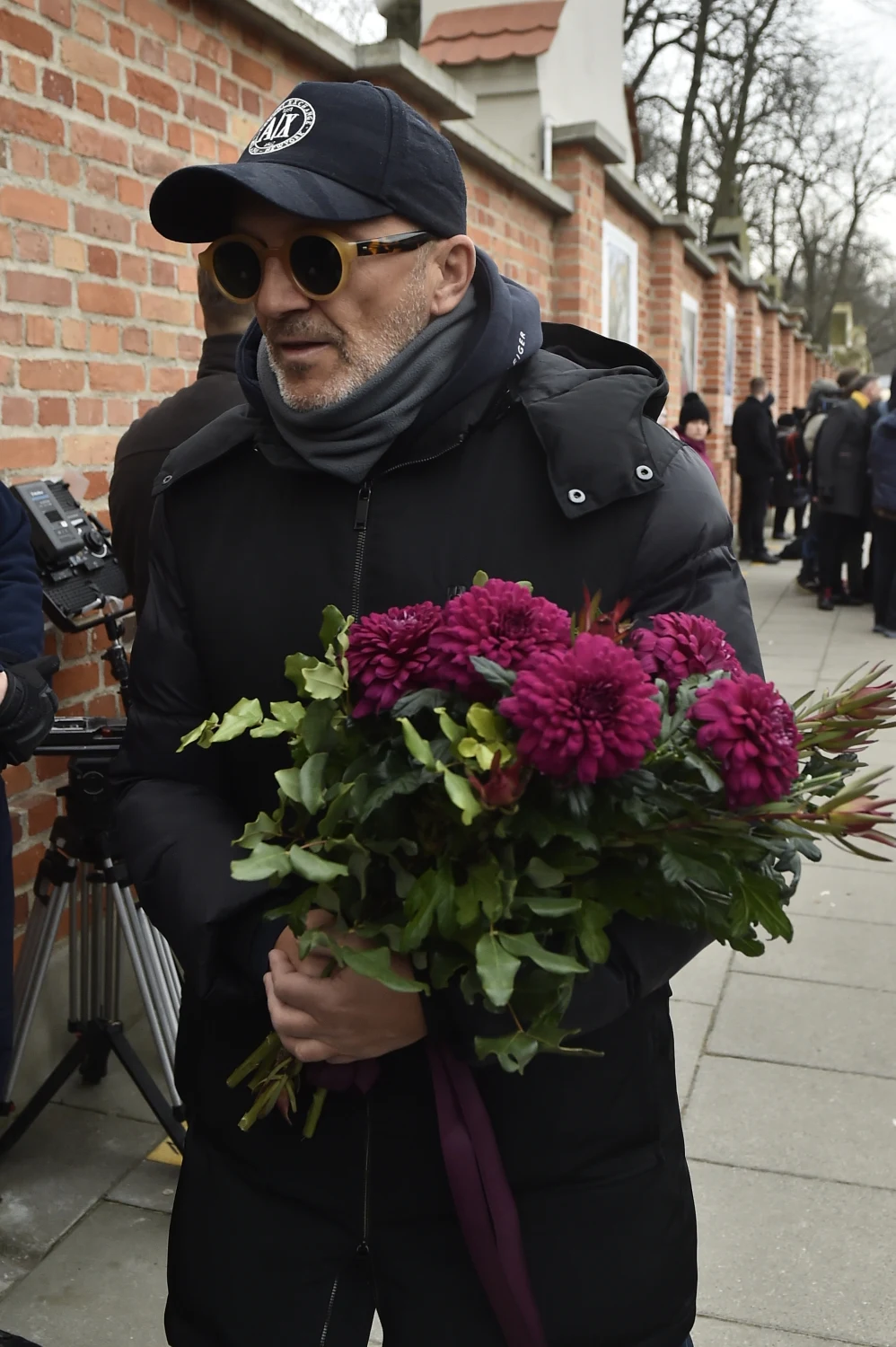 Robert Rozmus na pogrzebie Emiliana Kamińskiego.