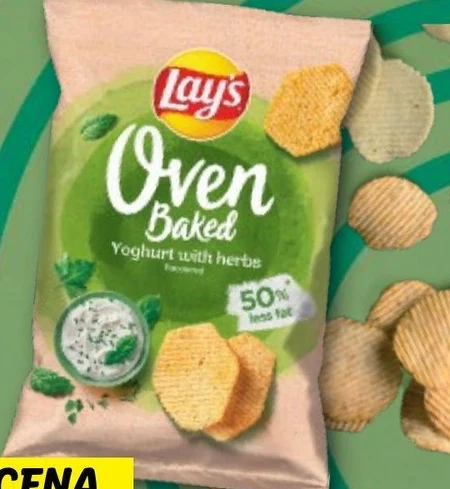 Lay's Oven Baked Pieczone formowane chipsy ziemniaczane o smaku jogurtu z ziołami 125 g