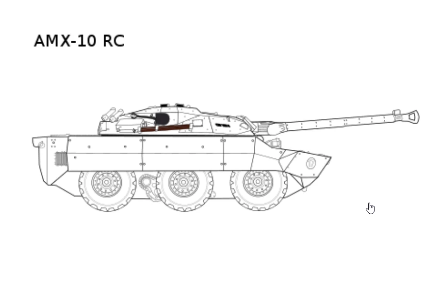 AMX-10RC ma  armatę kalibru 105 mm, która znajduje się na obracanej wieży typu czołgowego / zdjęcie: wikipedia