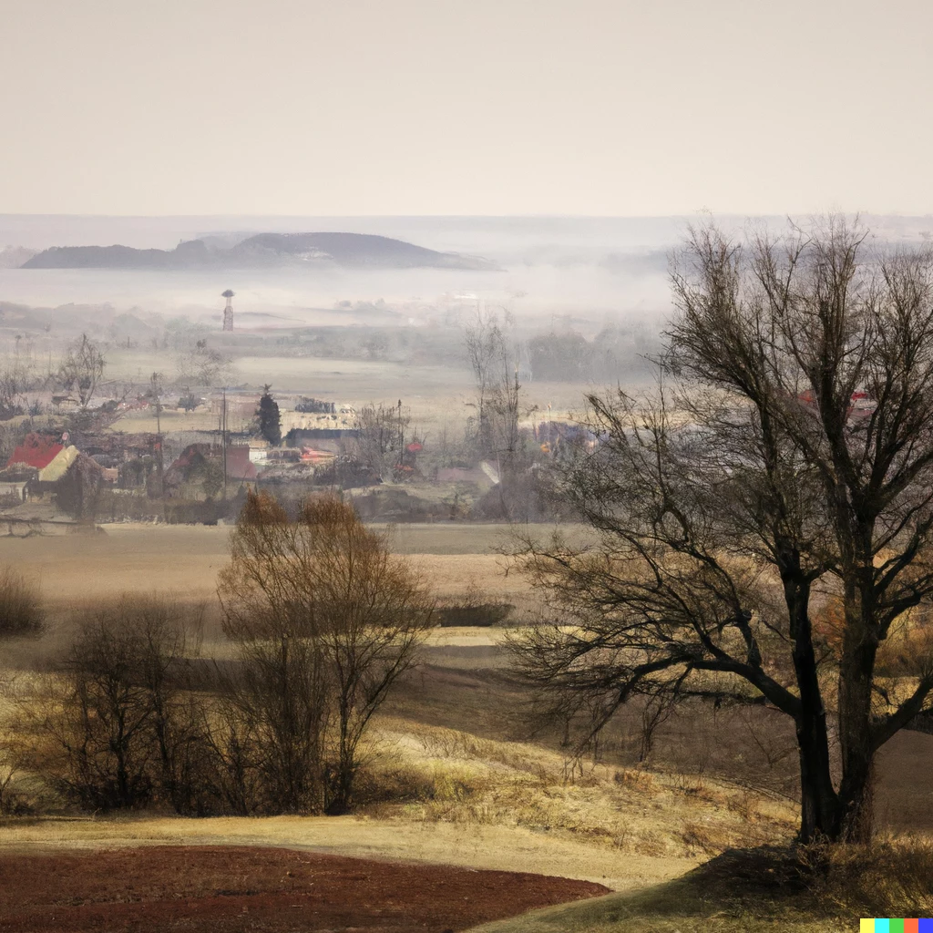 Oto jedno z wyobrażeń AI programu Dall-E tego jak wygląda "Polska"