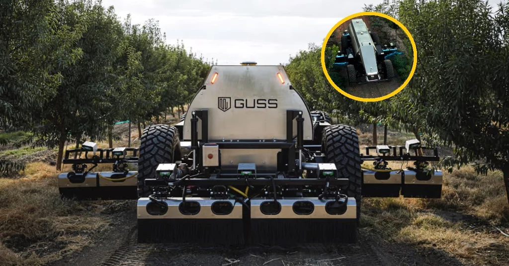 Robot Herbicide GUSS wykonuje komputerową mapę sadu.