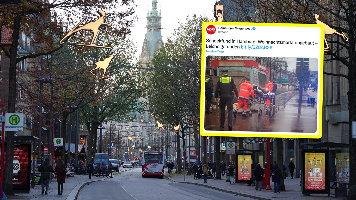 Hamburg: Na jarmarku bożonarodzeniowym znaleziono ciało mężczyzny Hamburg: Na jarmarku bożonarodzeniowym znaleziono ciało mężczyzny