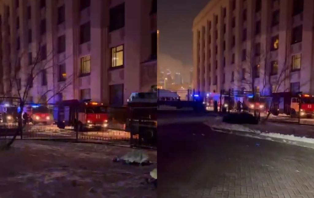 Maria Zacharowa opublikowała wideo z pożaru w rosyjskim MSZ Maria Zacharowa opublikowała wideo z pożaru w rosyjskim MSZ