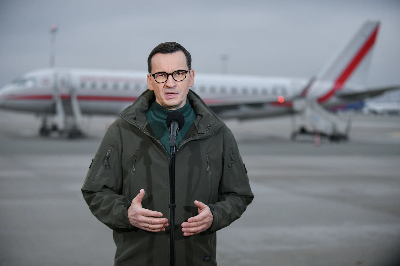 Premier Mateusz Morawiecki podczas konferencji prasowej 7 stycznia 2023 roku Premier Mateusz Morawiecki podczas konferencji prasowej 7 stycznia 2023 roku