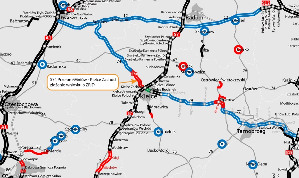 Powstanie nowy odcinek S74. Jest wniosek o ZRID