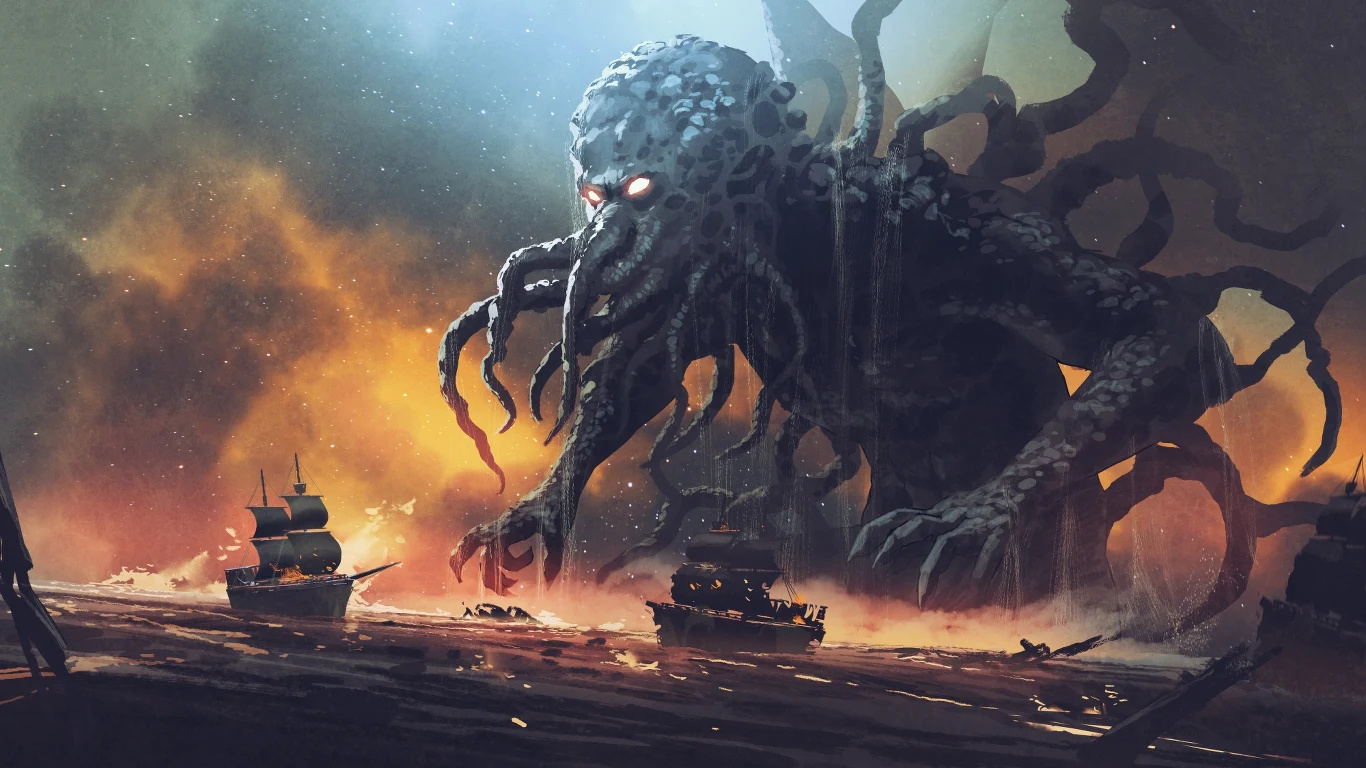 Kraken to mityczny potwór przypominający gigantyczną ośmiornicę, który według legend miał zatapiać statki u wybrzeży Norwegii. Kraken to mityczny potwór przypominający gigantyczną ośmiornicę, który według legend miał zatapiać statki u wybrzeży Norwegii.