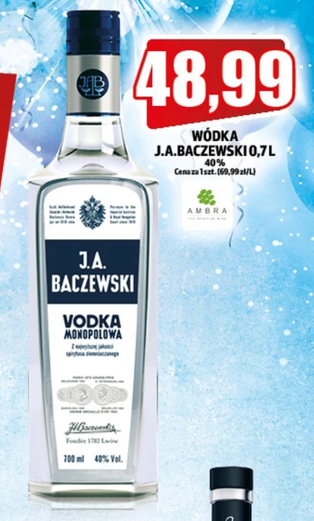 J.A. Baczewski Vodka Monopolowa Wódka 700 ml