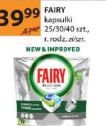 Fairy Platinum Plus Cytryna Kapsułki do zmywarki, 40 kapsułek