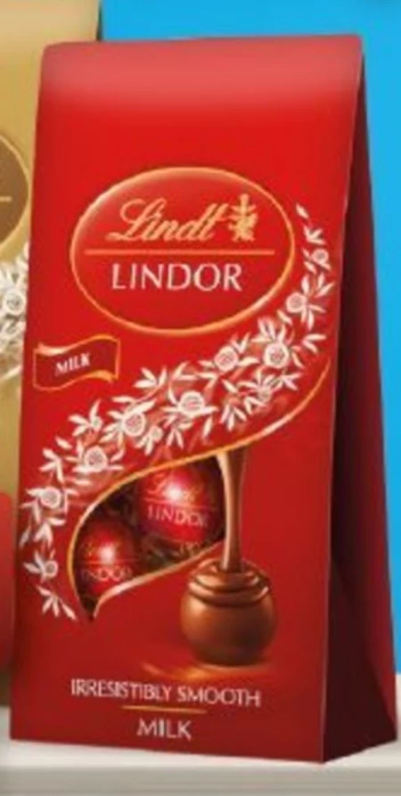 Lindt Lindor Praliny z czekolady mlecznej z nadzieniem 100 g
