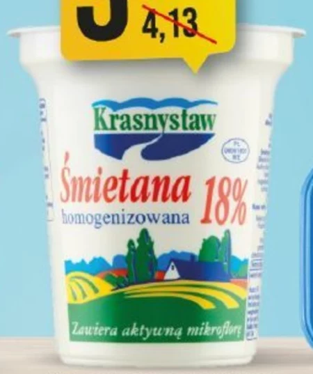 Krasnystaw Śmietana 18 % homogenizowana 300 g