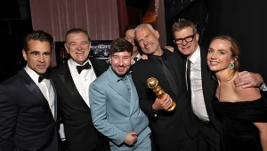 Gwiazdy i twórcy filmu "Duchy Inisherin" za Złotym Globem w kategorii "najlepsza komedia lub musical"