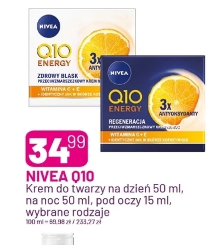 NIVEA Q10 Energy Zdrowy Blask Przeciwzmarszczkowy krem na dzień SPF 15 50 ml
