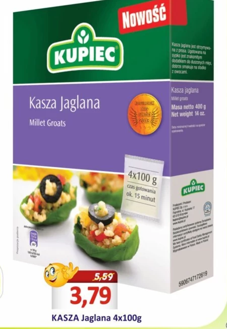Kupiec Kasza jaglana 400 g (4 x 100 g)