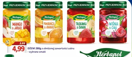 Herbapol Dżem o obniżonej zawartości cukru mango & jabłko 280 g