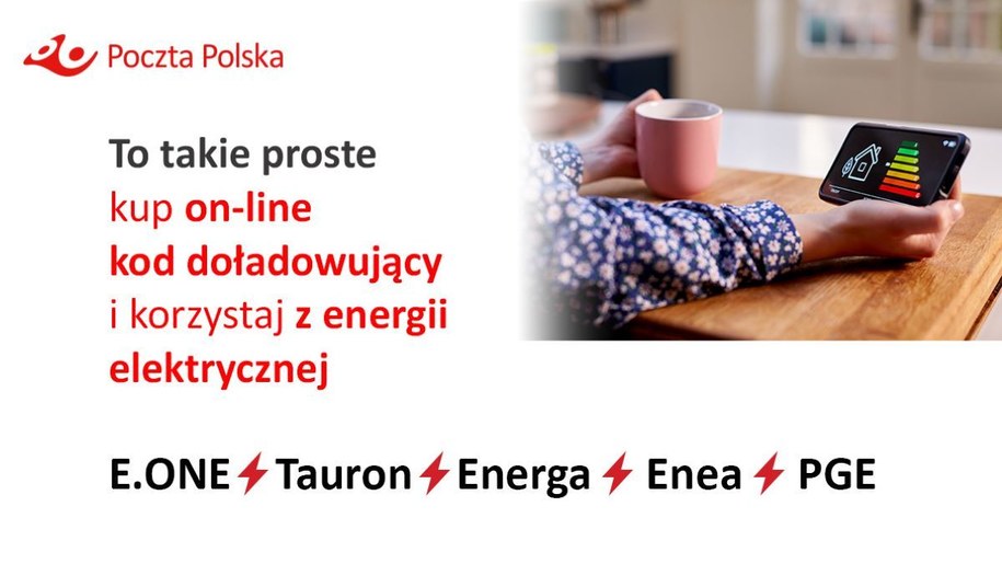 Poczta Polska - opłaty za kod doładowania licznika energii