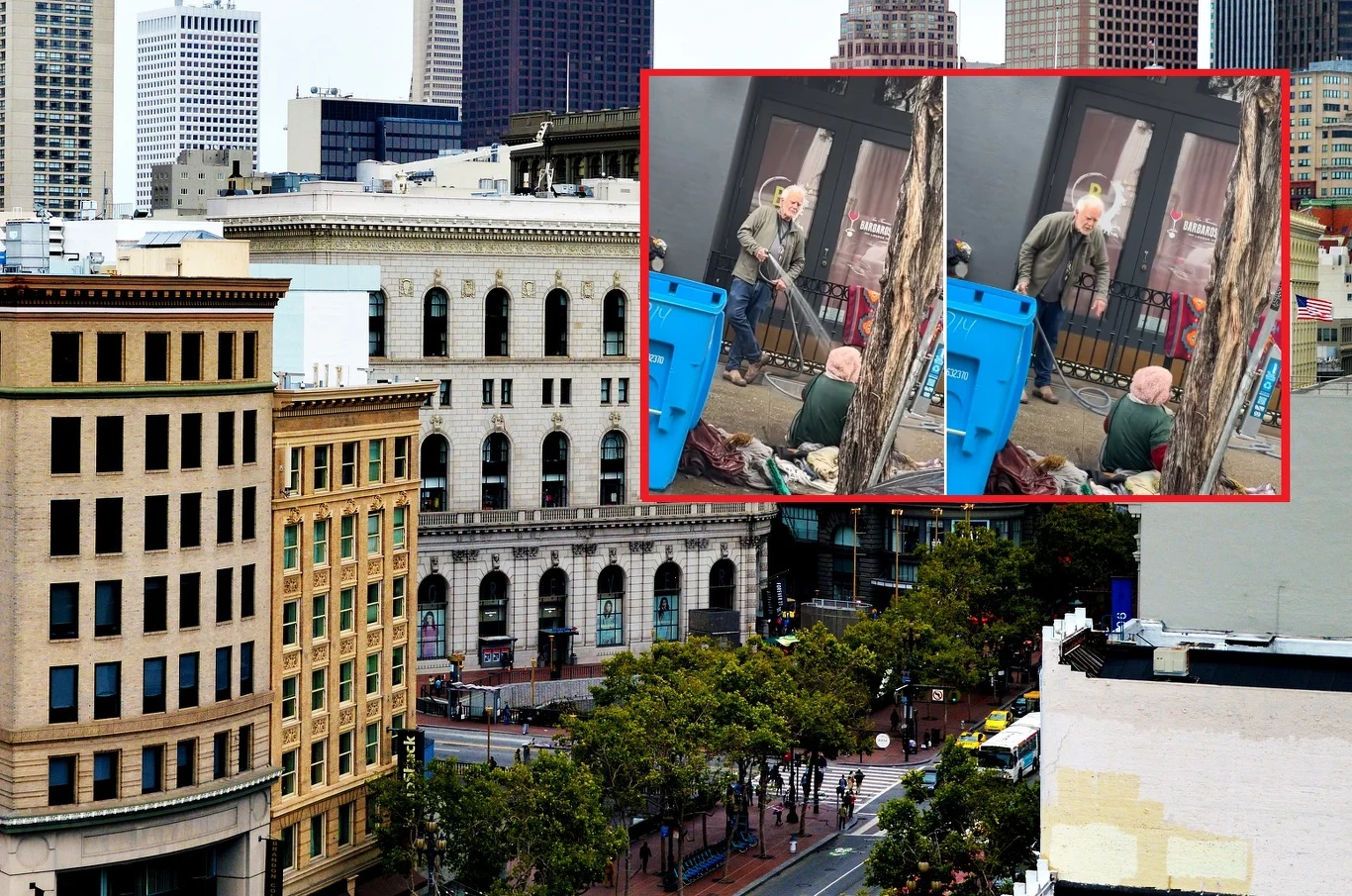 Mężczyzna oblał wodą bezdomną kobietę Mężczyzna oblał wodą bezdomną kobietę