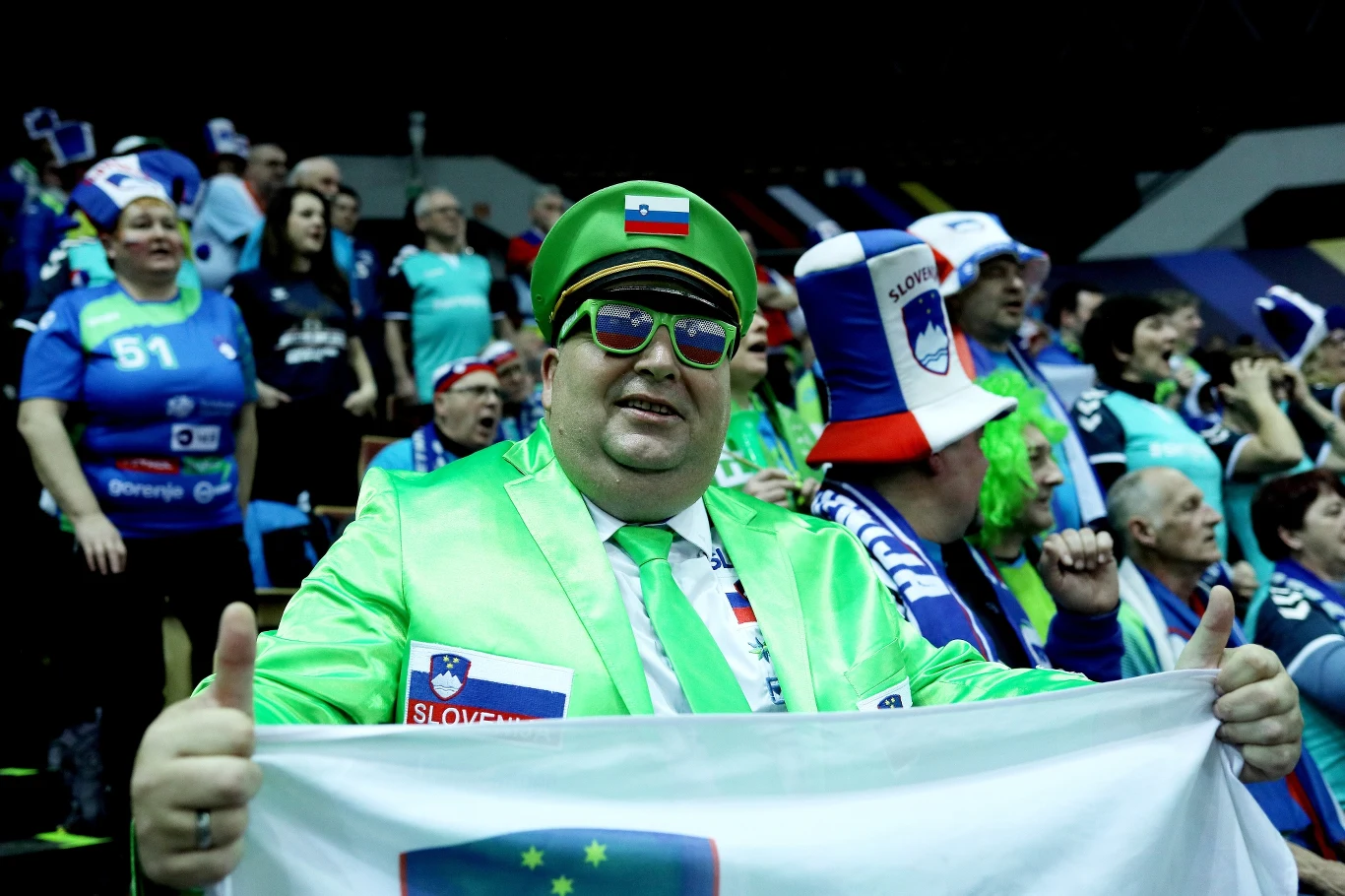 Słoweńscy kibice w katowickim Spodku