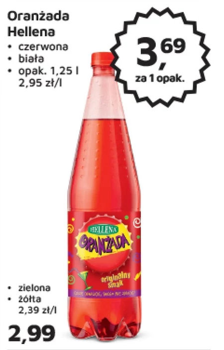 Hellena Oranżada czerwona 1,25 l
