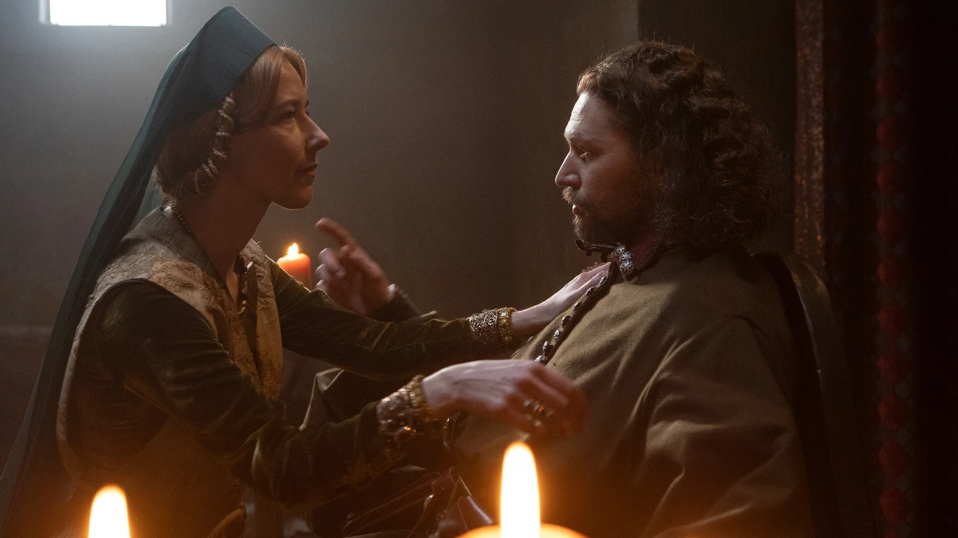 "Korona Królów: Jagiellonowie": Anna Witoldowa (Małgorzata Klara) i Witold (Michał Chorosiński)