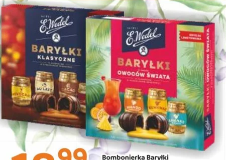 E. Wedel Baryłki o smaku owoców świata z alkoholem w czekoladzie deserowej 200 g