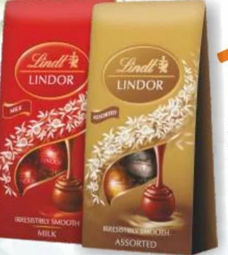 Lindt Lindor Praliny z czekolady mlecznej z nadzieniem 100 g