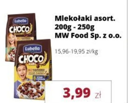 Lubella Mlekołaki Choco kulki Zbożowe kulki o smaku czekoladowym 250 g