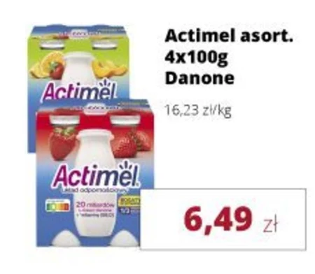 Actimel Napój jogurtowy klasyczny 400 g (4 x 100 g)