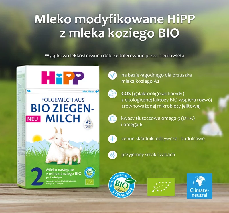 Mleko następne HiPP z mleka koziego BIO - infografika