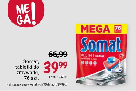 Somat All in 1 Extra Tabletki do mycia naczyń w zmywarkach 76 sztuk