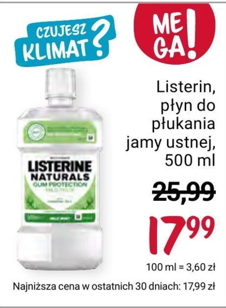 Listerine Naturals Gum Protection Płyn do płukania jamy ustnej 500 ml