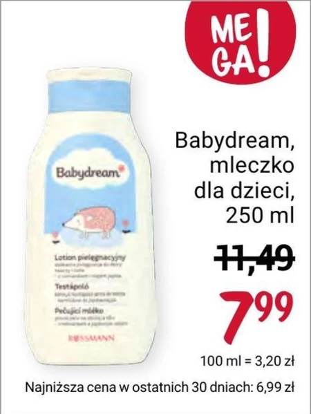 Mleczko nawilżające Babydream