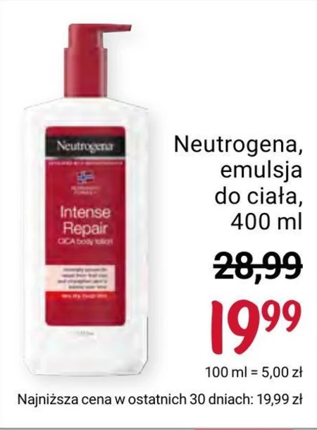Neutrogena Intense Repair Intensywnie regenerujący balsam do ciała z Cica 400 ml
