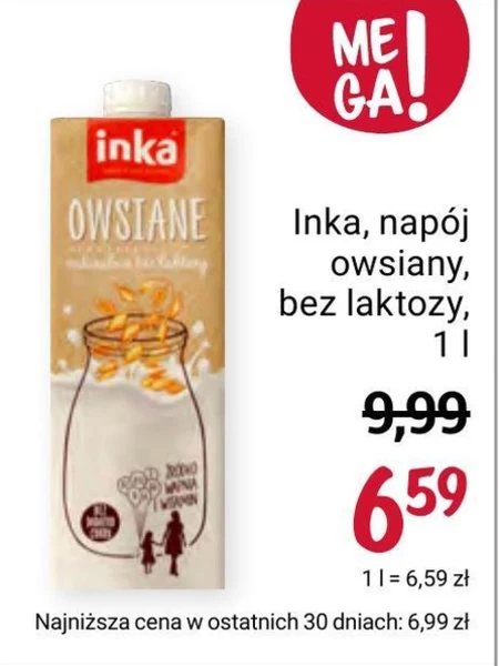 inka Napój owsiany z wapniem i witaminami 1 l