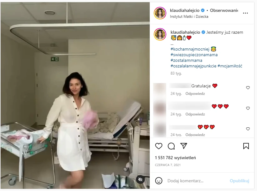 Klaudia Halejcio tańczy po porodzie Klaudia Halejcio tańczy po porodzie