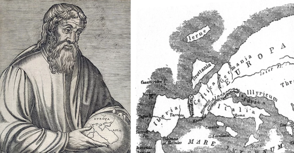 Mapa Europy według Strabona /zdjęcie: Wikipedia