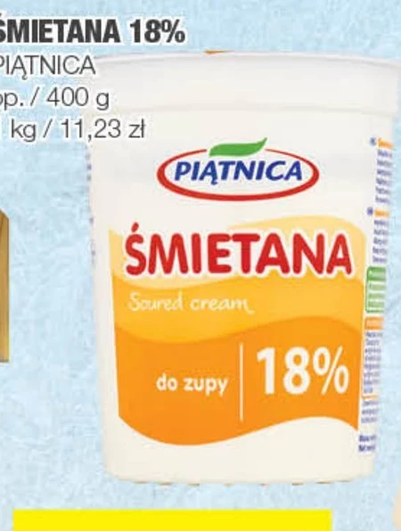 Piątnica Śmietana 18 % 400 g