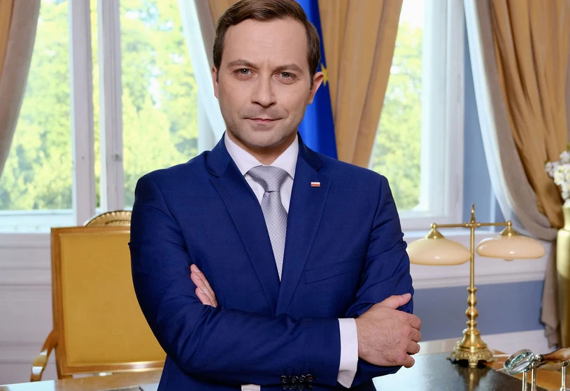Marcin Hycnar na planie polskiej wersji serialu "Sługa narodu" 